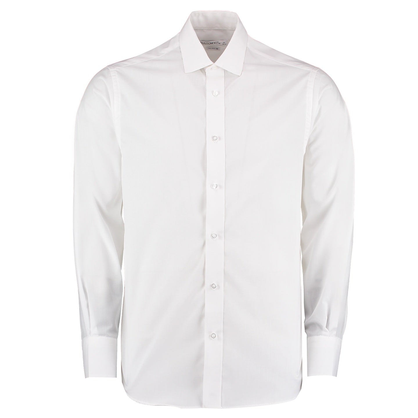 White - Front - Kustom Kit Mens Tailored Fit Long Sleeved Business Shirt