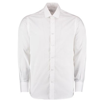 White - Front - Kustom Kit Mens Tailored Fit Long Sleeved Business Shirt