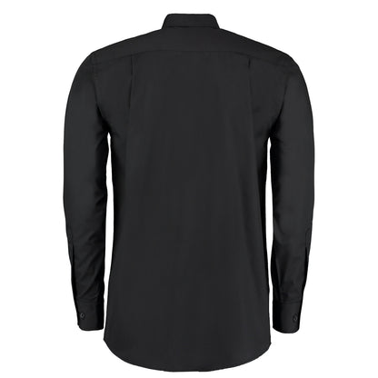 Black - Back - Kustom Kit Mens Workforce Long Sleeve Shirt