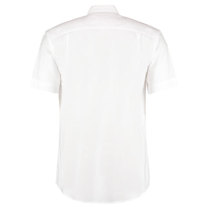 White - Back - Kustom Kit Mens Workwear Oxford Short Sleeve Shirt