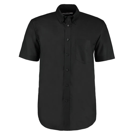 Black - Front - Kustom Kit Mens Workwear Oxford Short Sleeve Shirt
