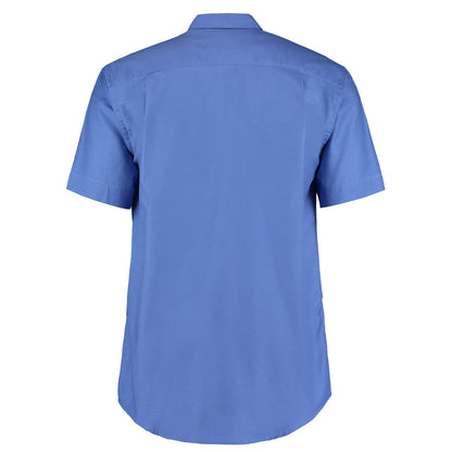 Italian Blue - Back - Kustom Kit Mens Workwear Oxford Short Sleeve Shirt