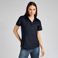 French Navy - Back - Kustom Kit Ladies Workwear Oxford Short Sleeve Shirt