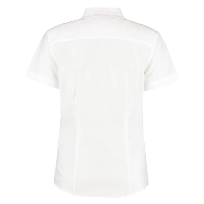 White - Back - Kustom Kit Ladies Workwear Oxford Short Sleeve Shirt