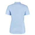 Light Blue - Back - Kustom Kit Ladies Workwear Oxford Short Sleeve Shirt