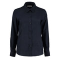 French Navy - Front - Kustom Kit Ladies Workwear Oxford Long Sleeve Shirt