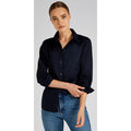 French Navy - Back - Kustom Kit Ladies Workwear Oxford Long Sleeve Shirt