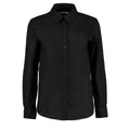 Black - Front - Kustom Kit Ladies Workwear Oxford Long Sleeve Shirt