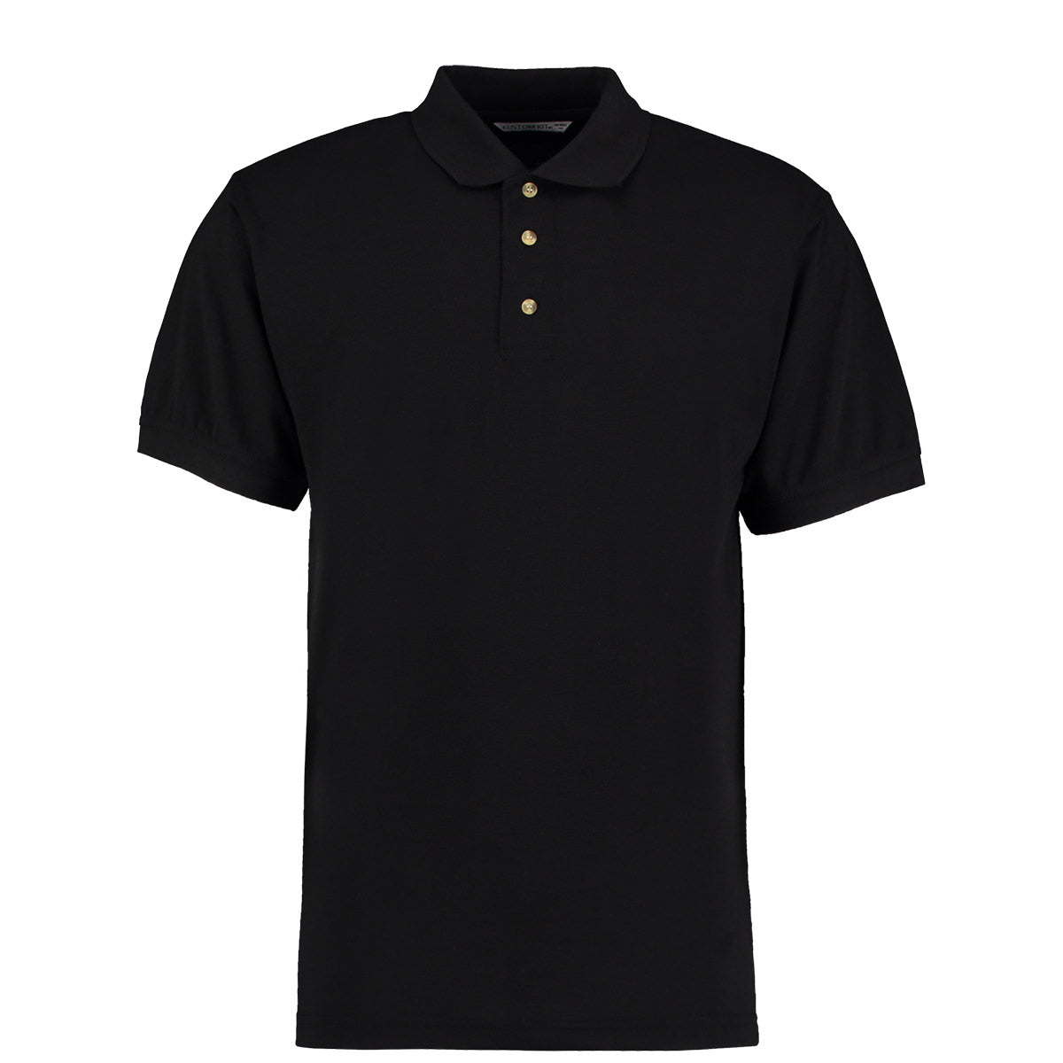 Black - Front - Kustom Kit Workwear Mens Short Sleeve Polo Shirt