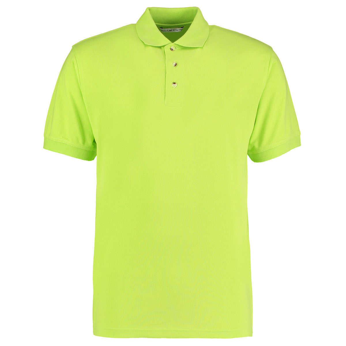 Lime - Front - Kustom Kit Workwear Mens Short Sleeve Polo Shirt