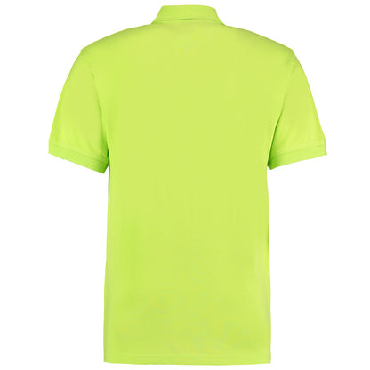 Lime - Back - Kustom Kit Workwear Mens Short Sleeve Polo Shirt