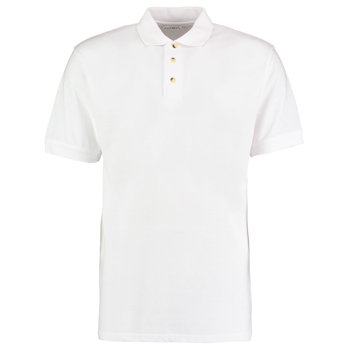 White - Front - Kustom Kit Workwear Mens Short Sleeve Polo Shirt