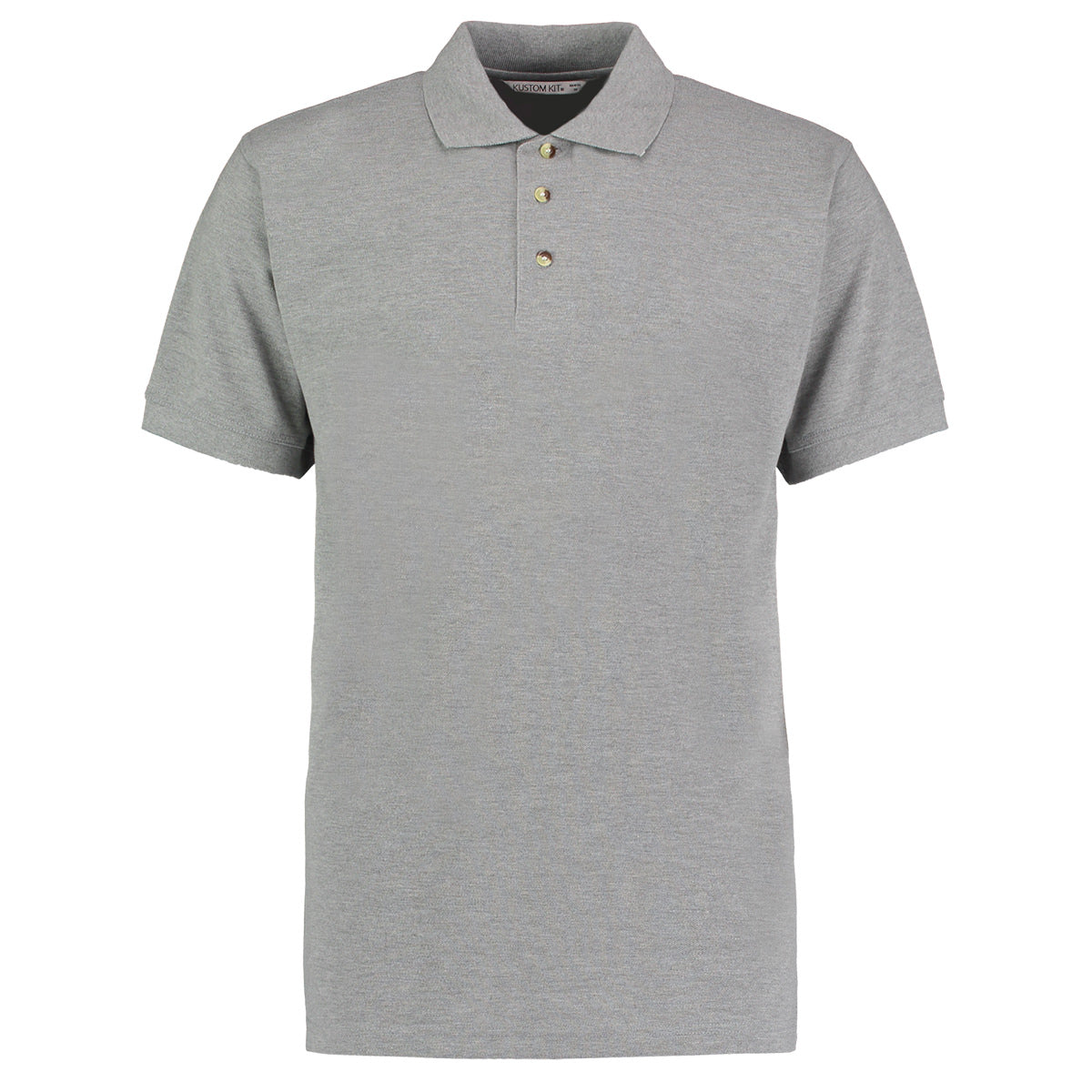 Heather Grey - Front - Kustom Kit Workwear Mens Short Sleeve Polo Shirt
