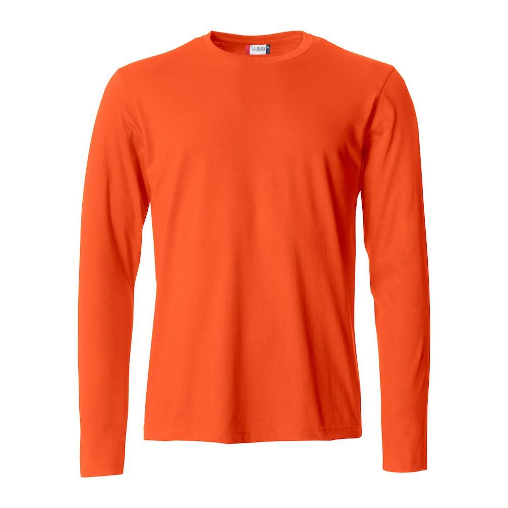 Blood Orange - Front - Clique Mens Basic Long-Sleeved T-Shirt