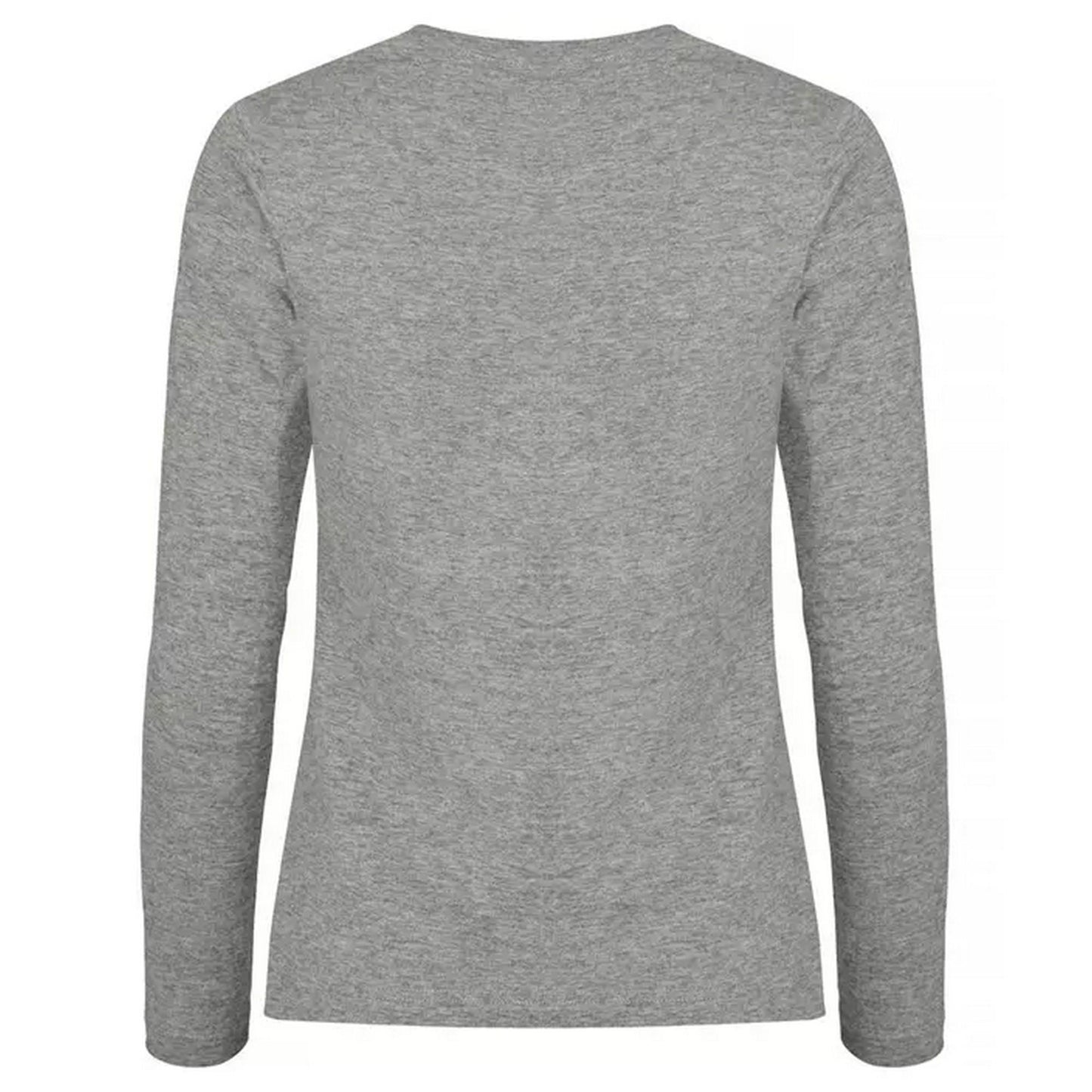 Grey Melange - Back - Clique Mens Basic Long-Sleeved T-Shirt