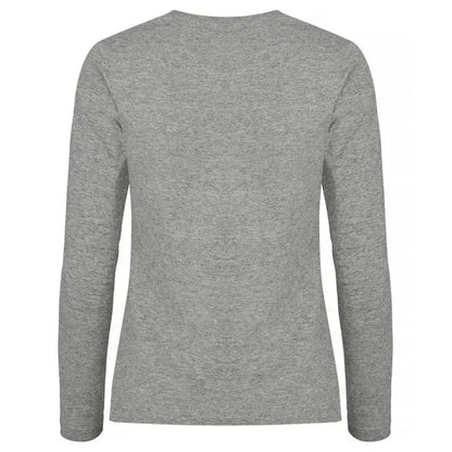 Grey Melange - Back - Clique Mens Basic Long-Sleeved T-Shirt