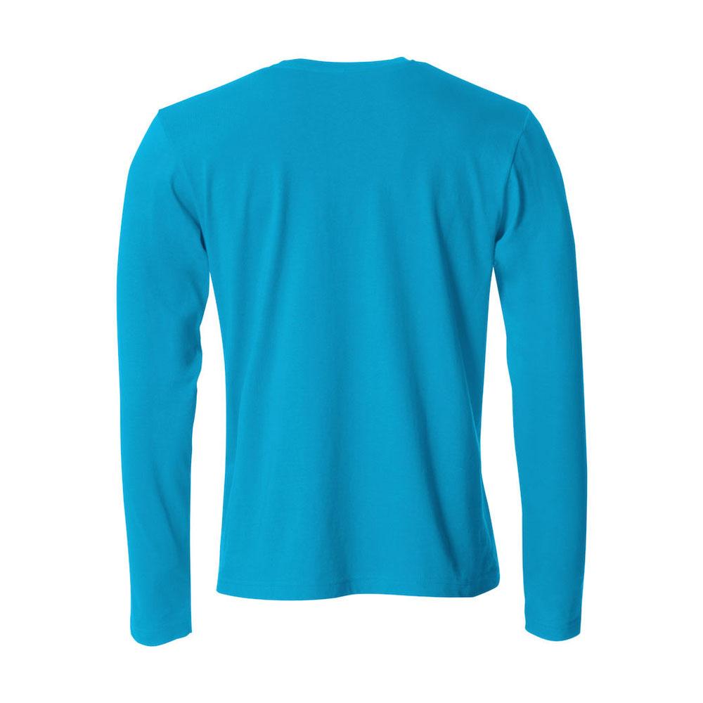 Turquoise - Back - Clique Mens Basic Long-Sleeved T-Shirt