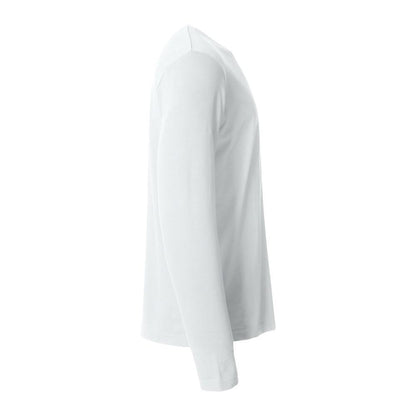 White - Lifestyle - Clique Mens Basic Long-Sleeved T-Shirt