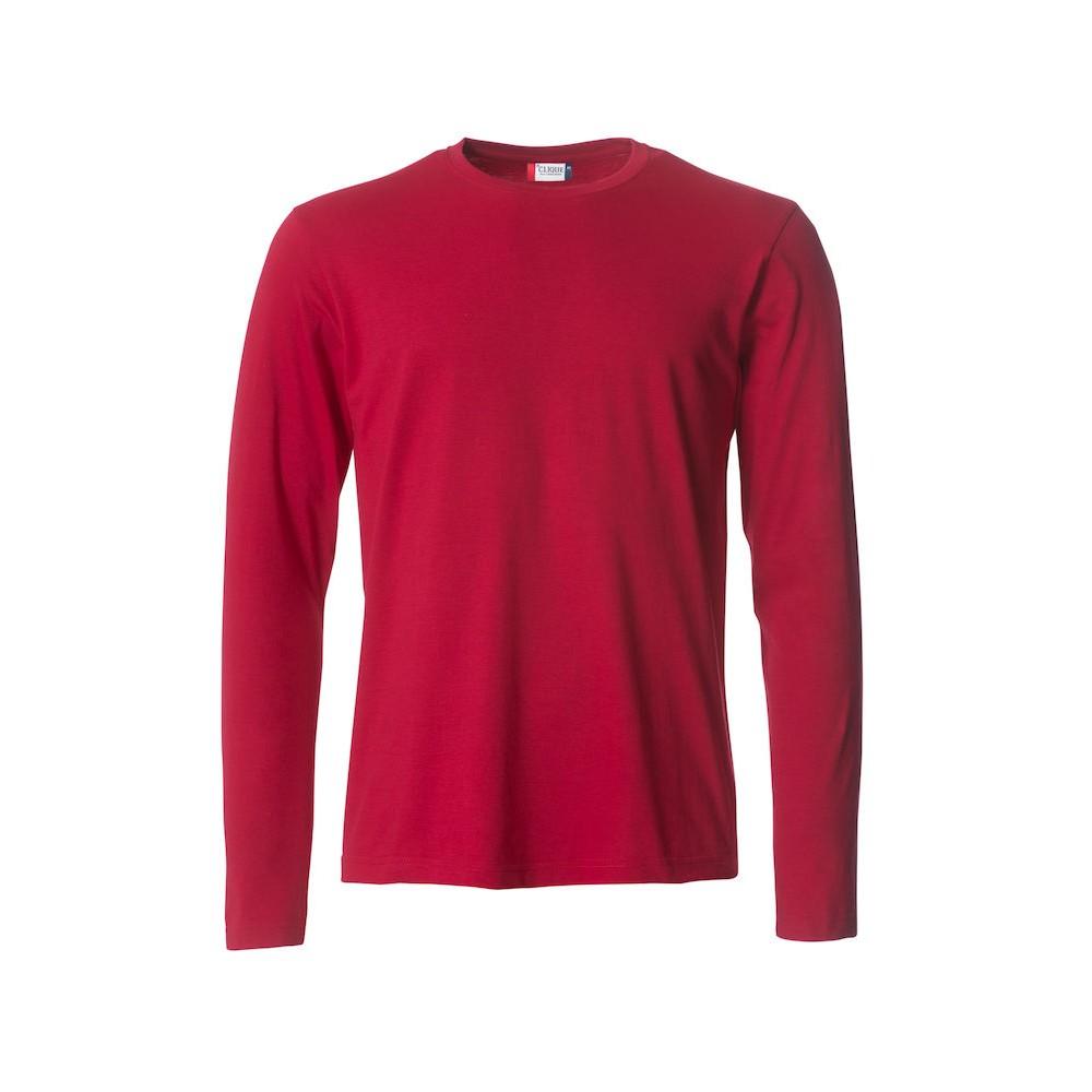Red - Front - Clique Mens Basic Long-Sleeved T-Shirt