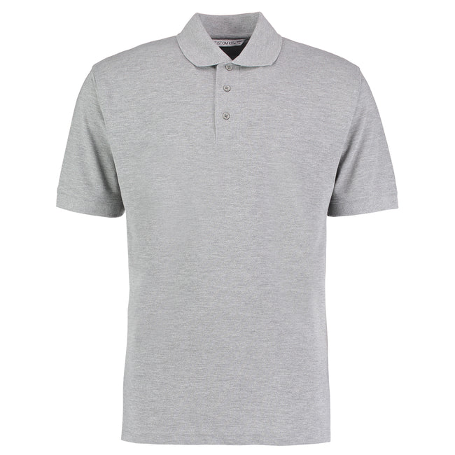 Heather Grey - Front - Kustom Kit Mens Klassic Superwash Short Sleeve Polo Shirt