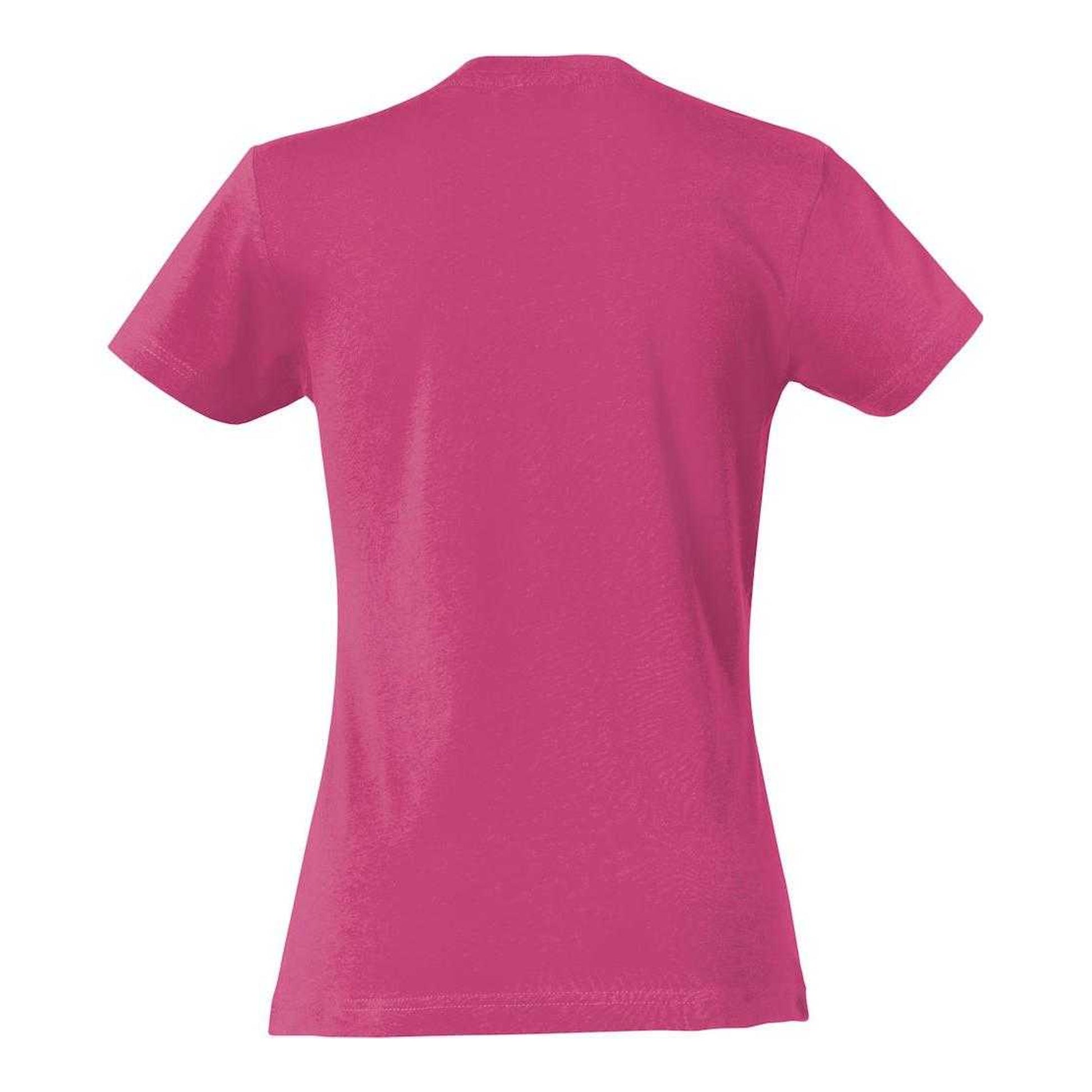 Bright Cerise - Back - Clique Womens-Ladies Plain T-Shirt