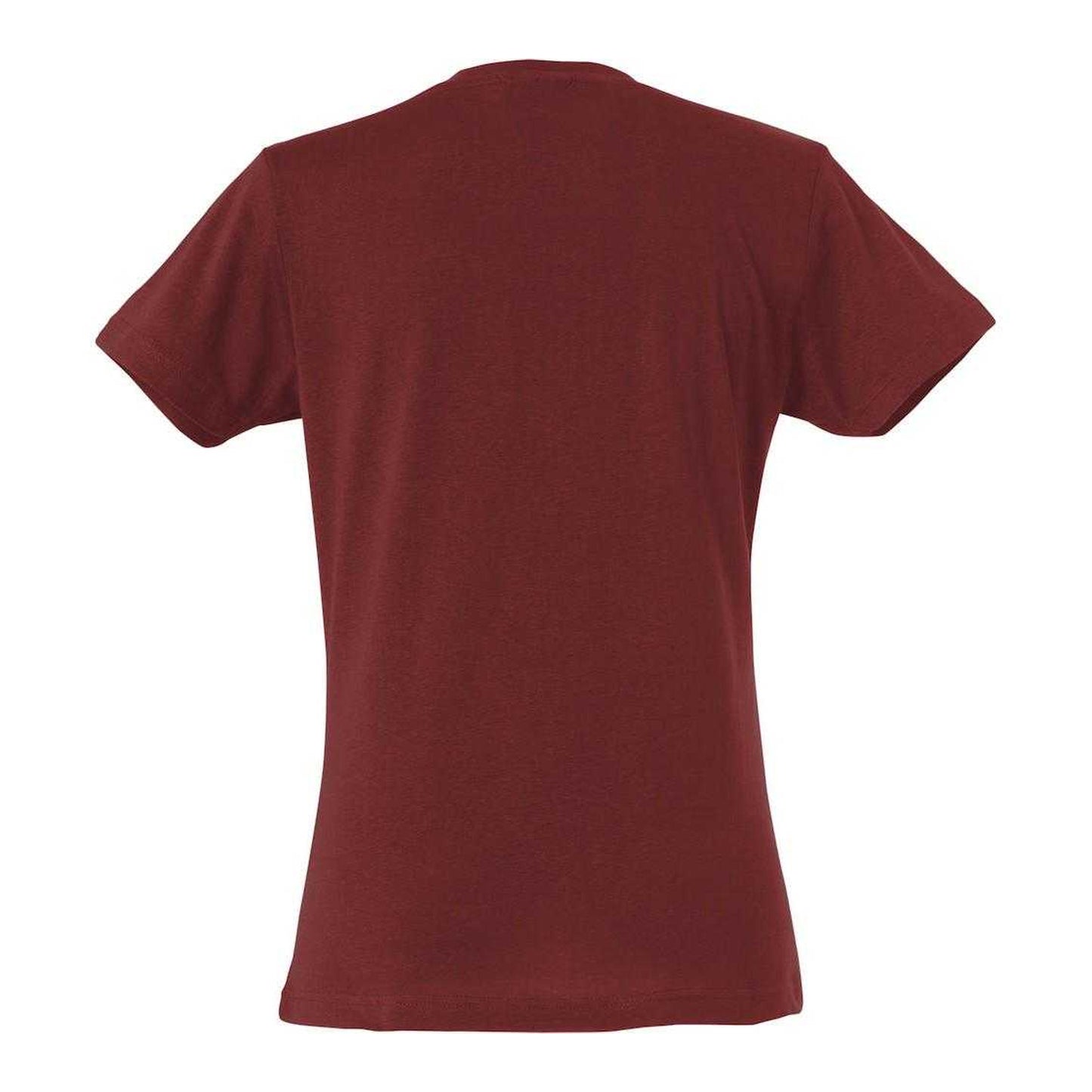 Burgundy - Back - Clique Womens-Ladies Plain T-Shirt