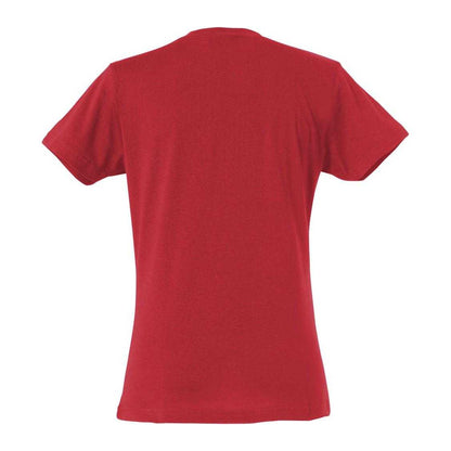 Red - Back - Clique Womens-Ladies Plain T-Shirt