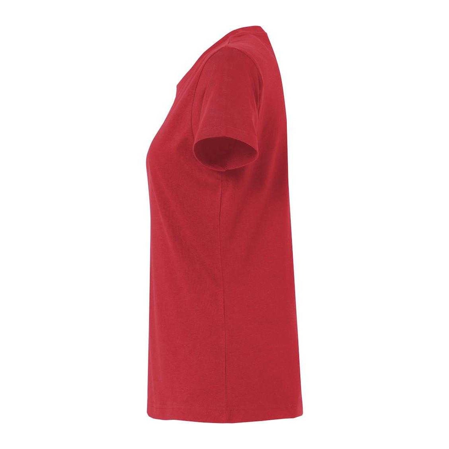 Red - Side - Clique Womens-Ladies Plain T-Shirt