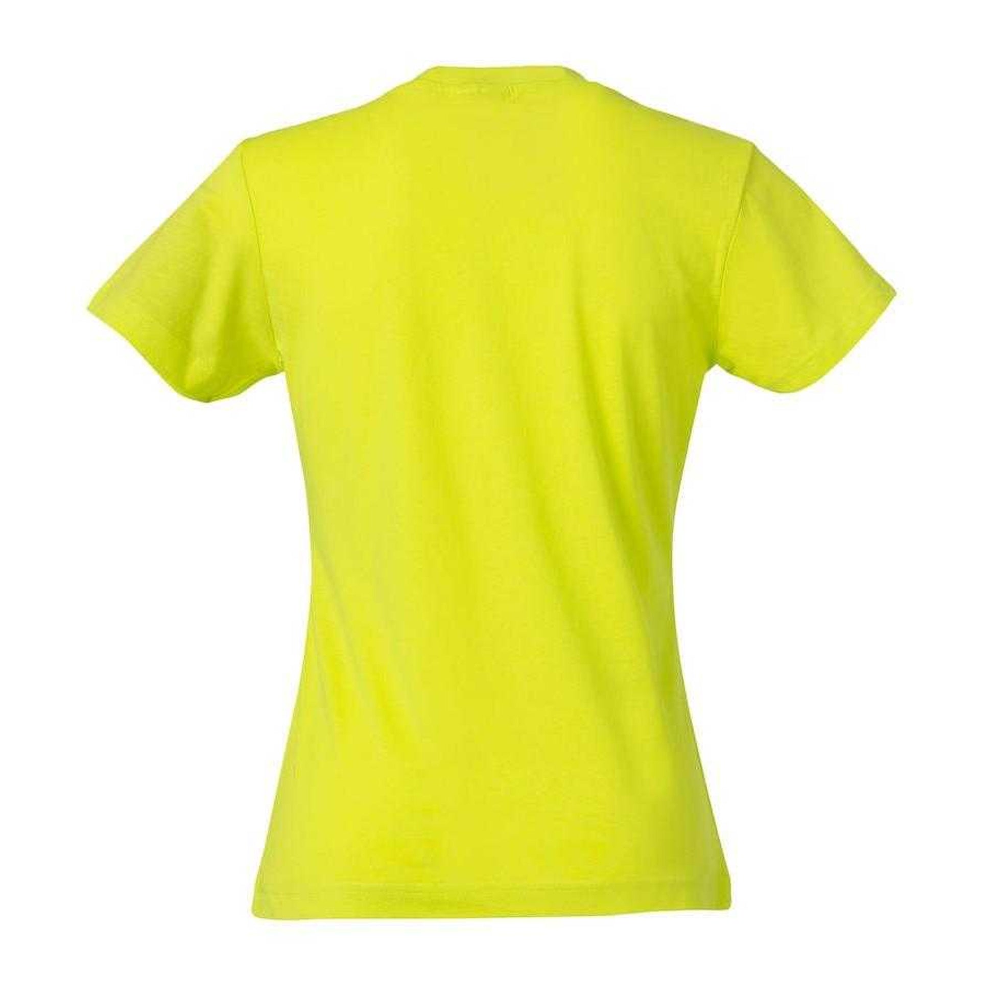 Visibility Green - Back - Clique Womens-Ladies Plain T-Shirt
