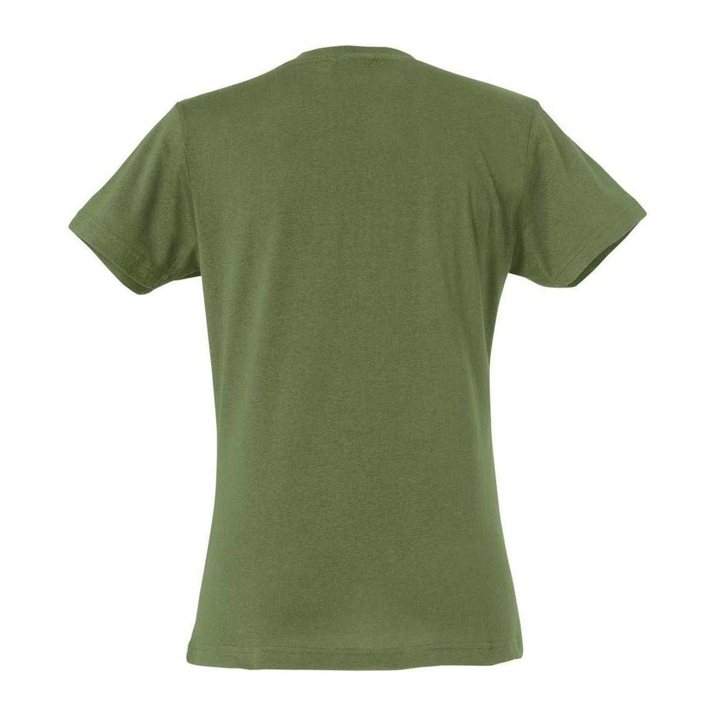 Army Green - Back - Clique Womens-Ladies Plain T-Shirt