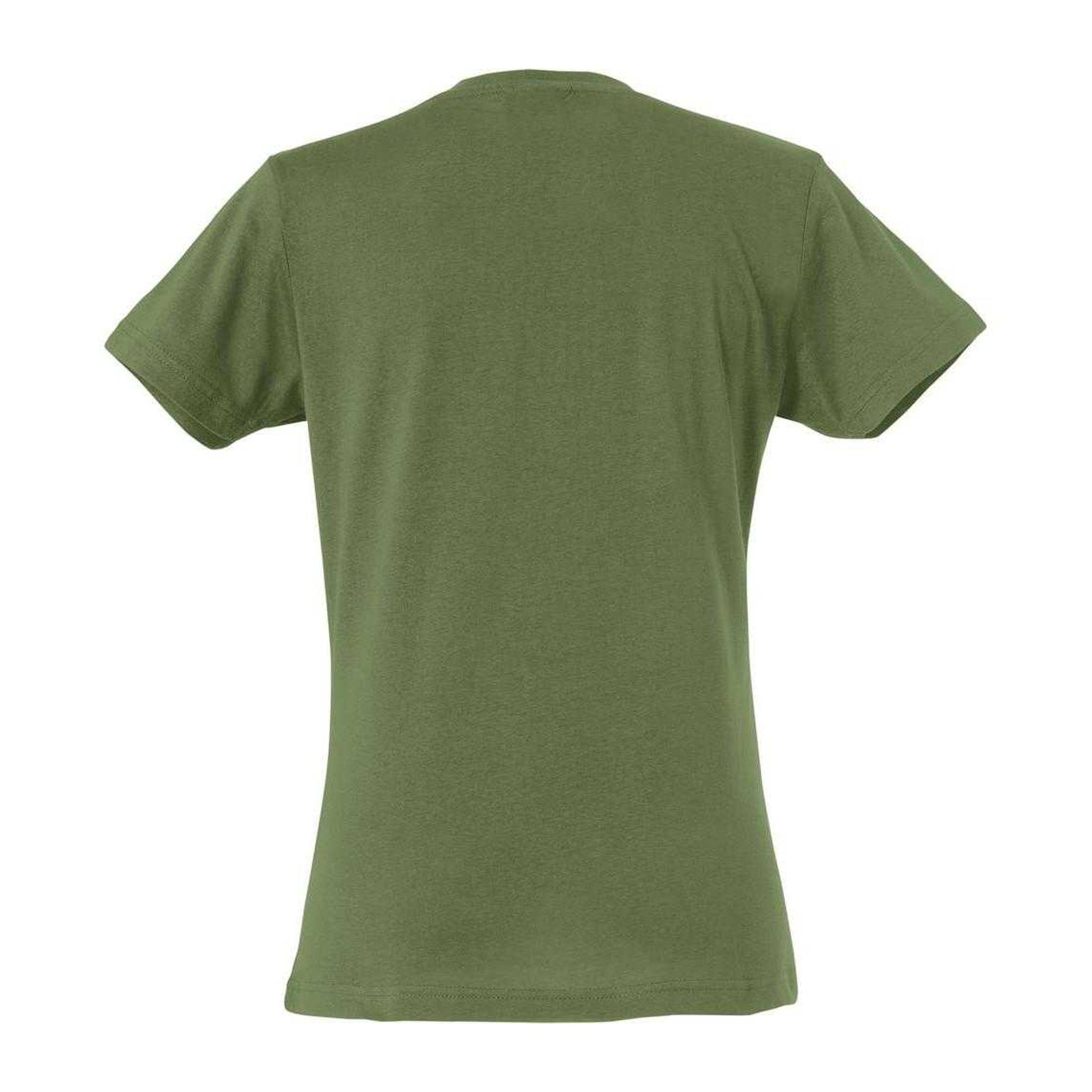 Army Green - Back - Clique Womens-Ladies Plain T-Shirt