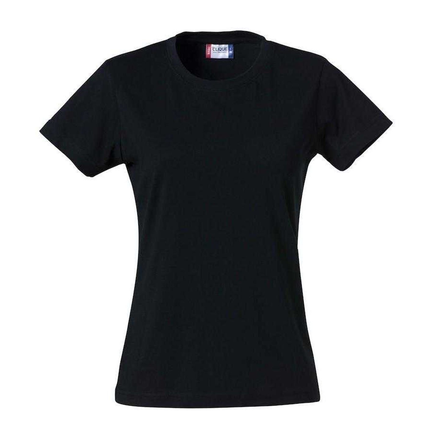 Black - Front - Clique Womens-Ladies Plain T-Shirt