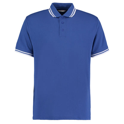 Royal-White - Front - Kustom Kit Mens Tipped Piqué Short Sleeve Polo Shirt