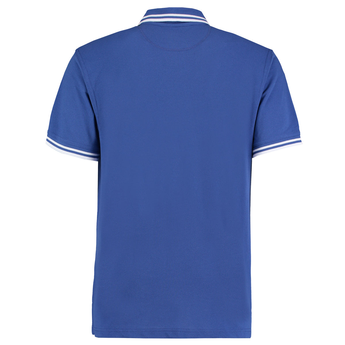 Royal-White - Back - Kustom Kit Mens Tipped Piqué Short Sleeve Polo Shirt