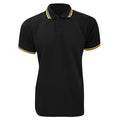 Black-Sun Yellow - Front - Kustom Kit Mens Tipped Piqué Short Sleeve Polo Shirt