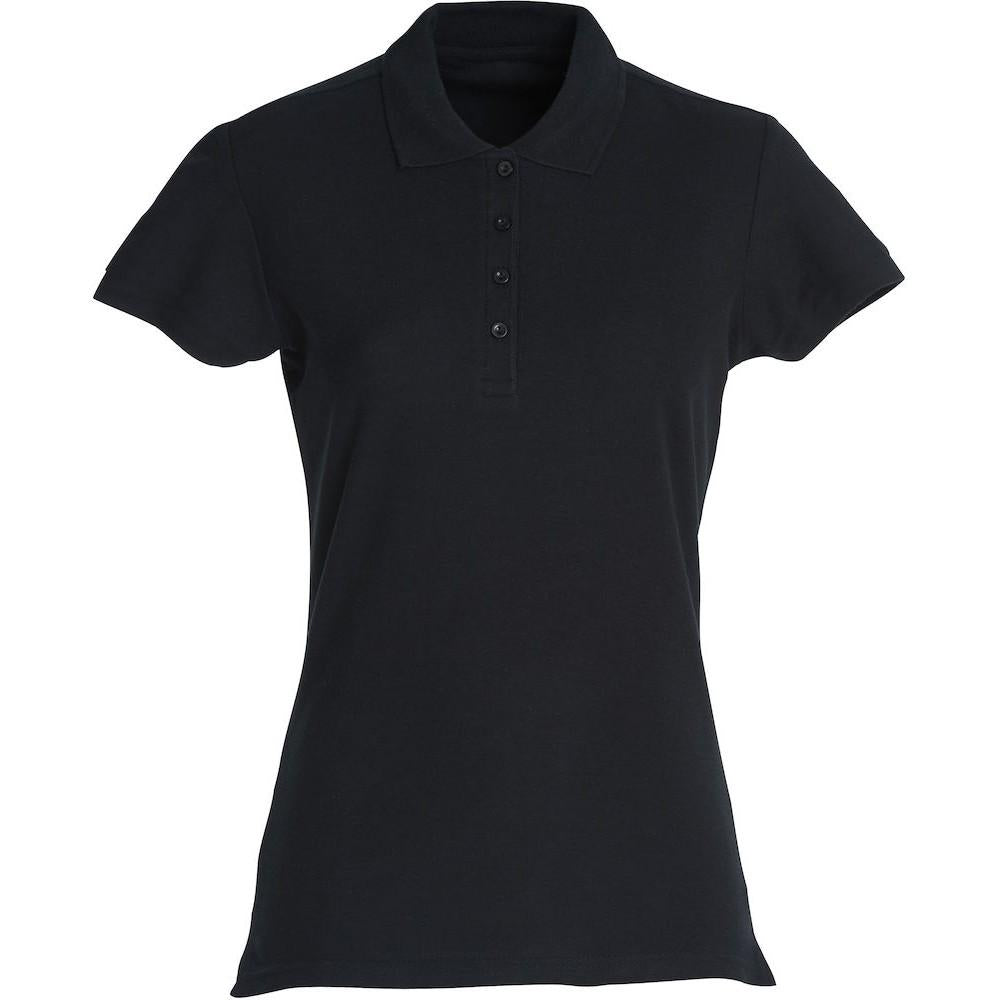 Black - Front - Clique Womens-Ladies Plain Polo Shirt
