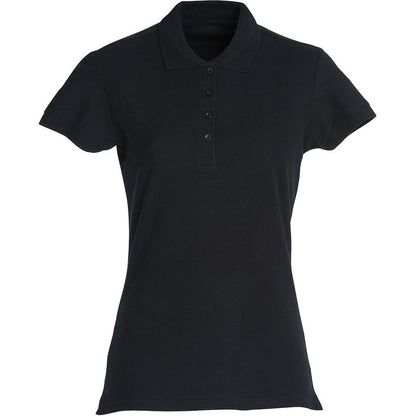 Black - Front - Clique Womens-Ladies Plain Polo Shirt