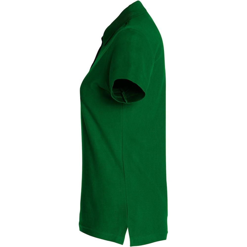 Bottle Green - Side - Clique Womens-Ladies Plain Polo Shirt