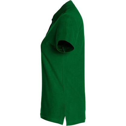 Bottle Green - Side - Clique Womens-Ladies Plain Polo Shirt