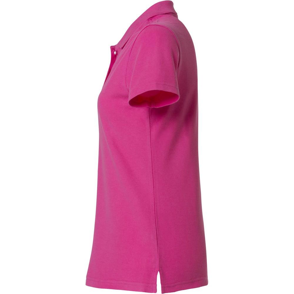 Bright Cerise - Side - Clique Womens-Ladies Plain Polo Shirt