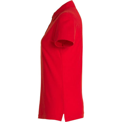 Red - Side - Clique Womens-Ladies Plain Polo Shirt
