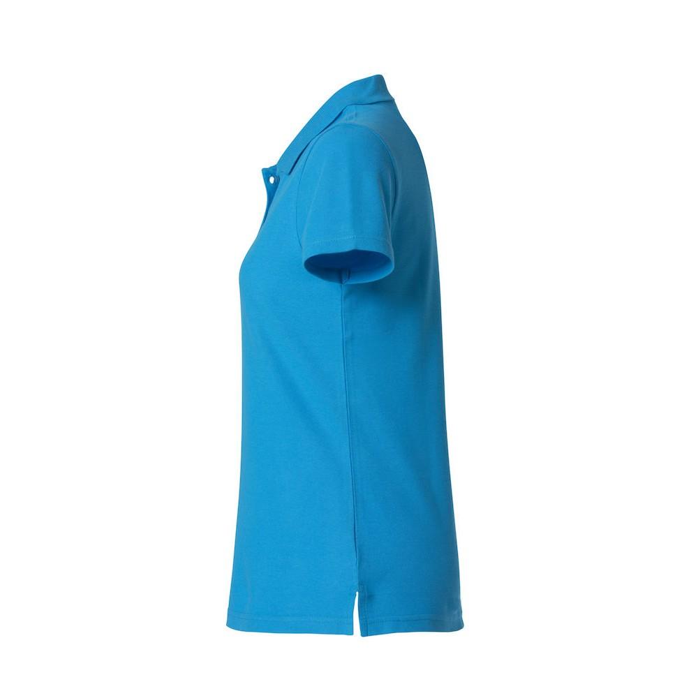 Turquoise - Side - Clique Womens-Ladies Plain Polo Shirt