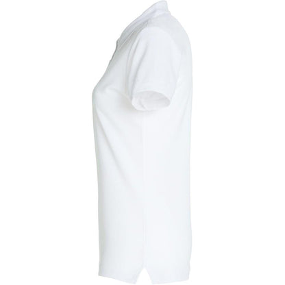 White - Side - Clique Womens-Ladies Plain Polo Shirt