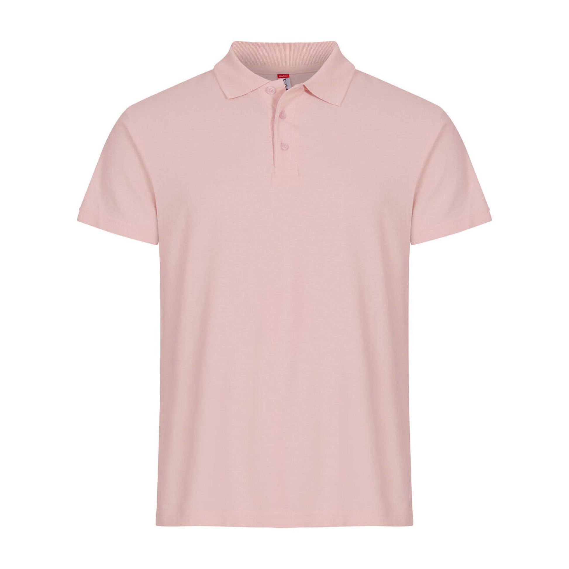 Candy Pink - Back - Clique Mens Basic Melange Polo Shirt