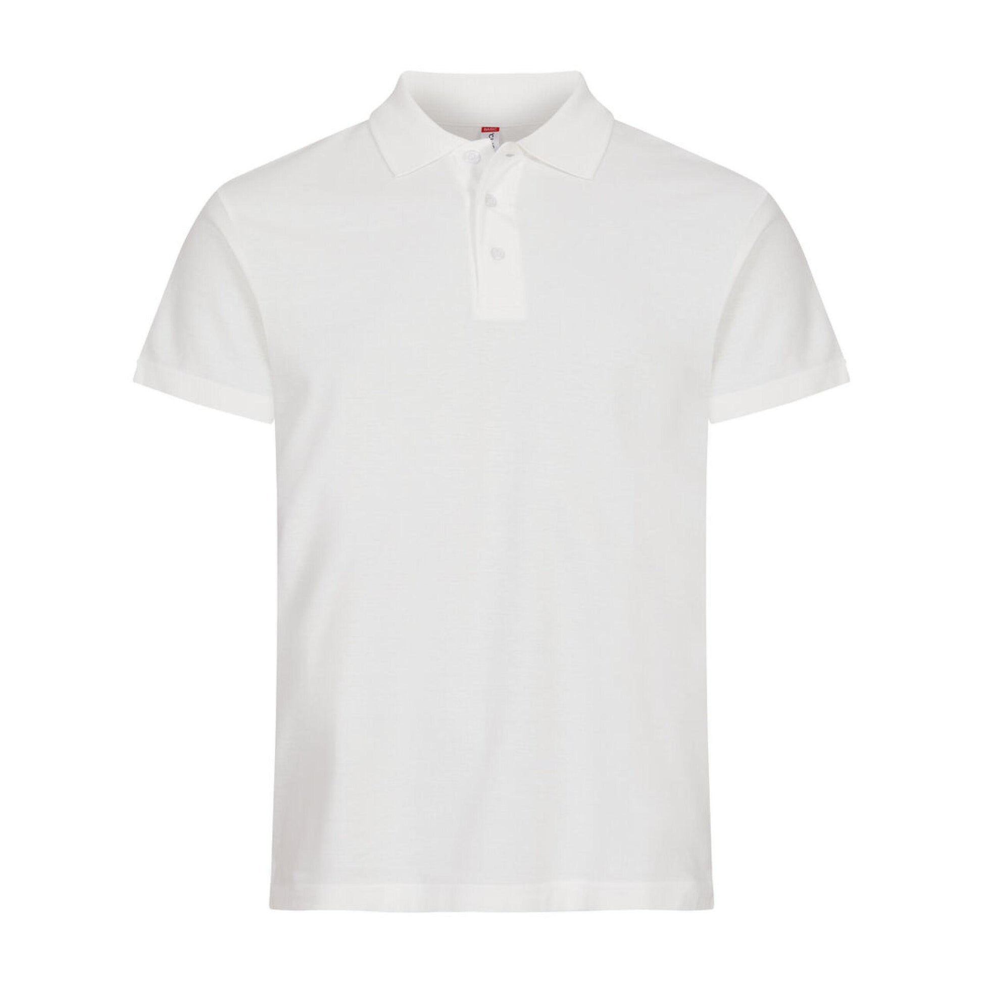 Off White - Back - Clique Mens Basic Melange Polo Shirt