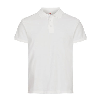 Off White - Back - Clique Mens Basic Melange Polo Shirt