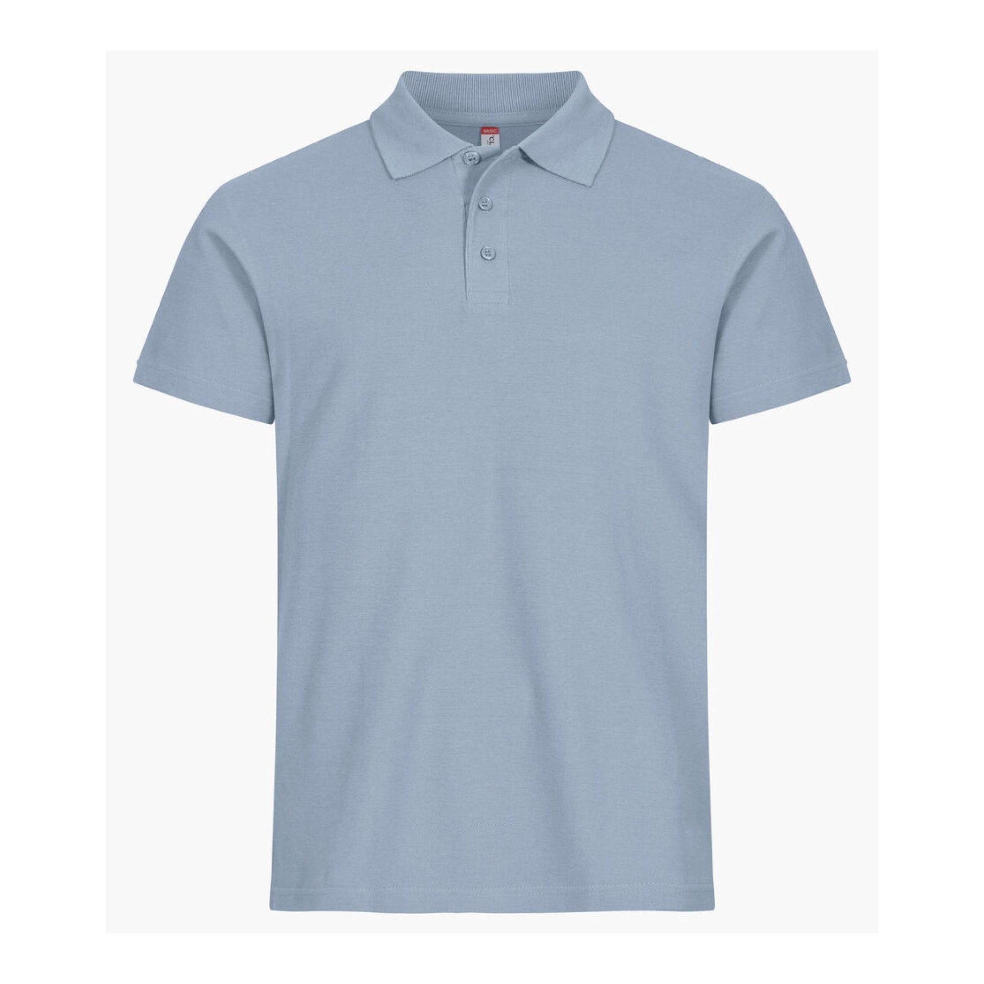 Soft Blue - Back - Clique Mens Basic Melange Polo Shirt
