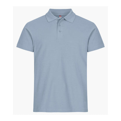Soft Blue - Back - Clique Mens Basic Melange Polo Shirt
