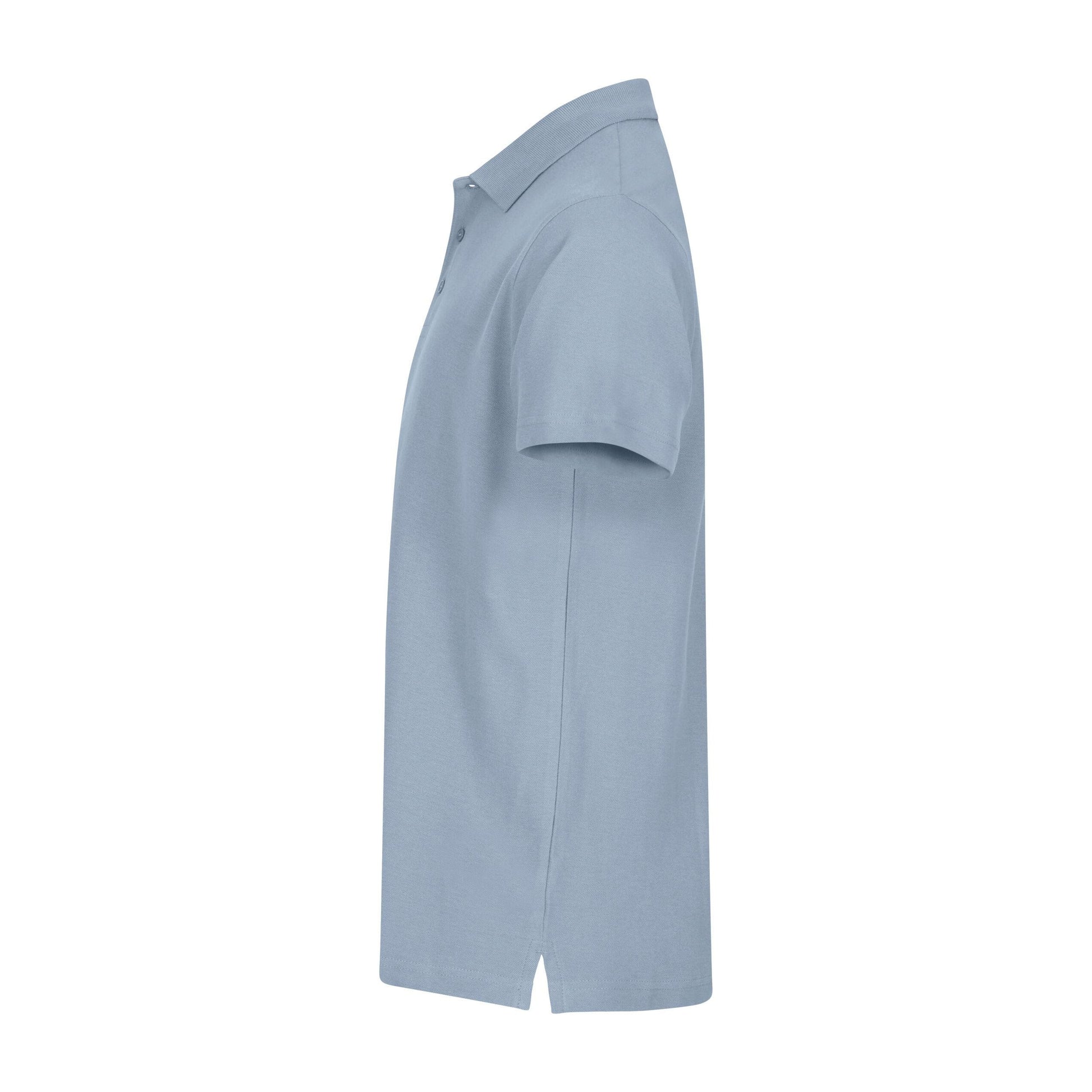 Soft Blue - Side - Clique Mens Basic Melange Polo Shirt