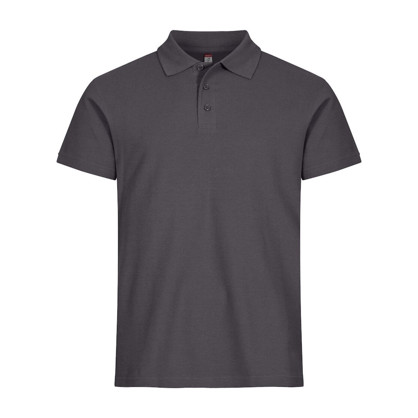 Metal Grey - Back - Clique Mens Basic Melange Polo Shirt